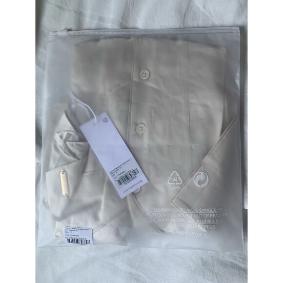 Cozy Earth Women's Serenity Silk Classic Short Sleeve Pajama Top Champagne - S - Picture 3 of 5